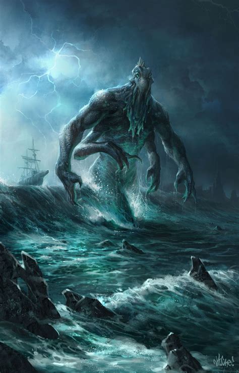 sea creature #sea #creature #monster #gigant #giant #ocean #dark #fantasy #art | Scary sea ...