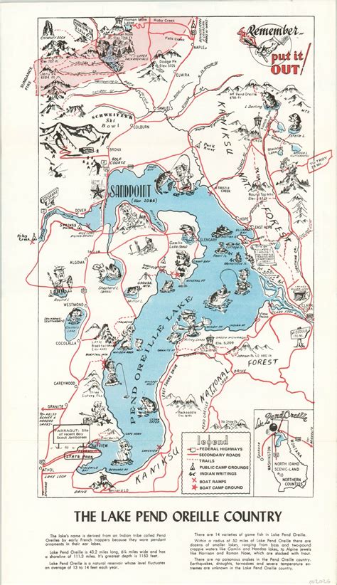 The Lake Pend Oreille Country | Curtis Wright Maps