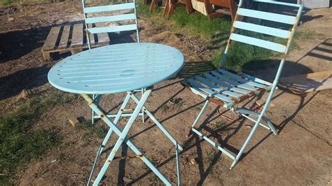 Foldable Garden Table & x2 Chairs | in Worthing, West Sussex | Gumtree