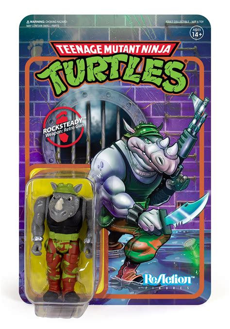 Reaction Rocksteady TMNT Action Figure