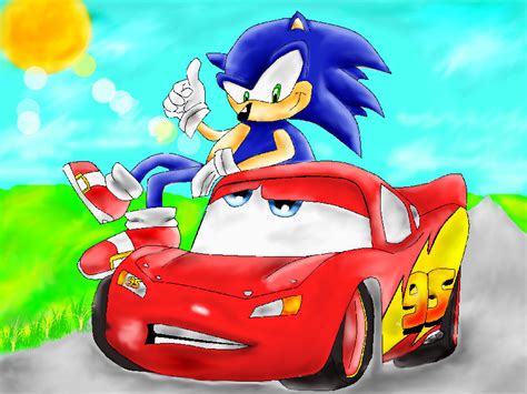 Sonic and Mcqueen by ewela007 on DeviantArt