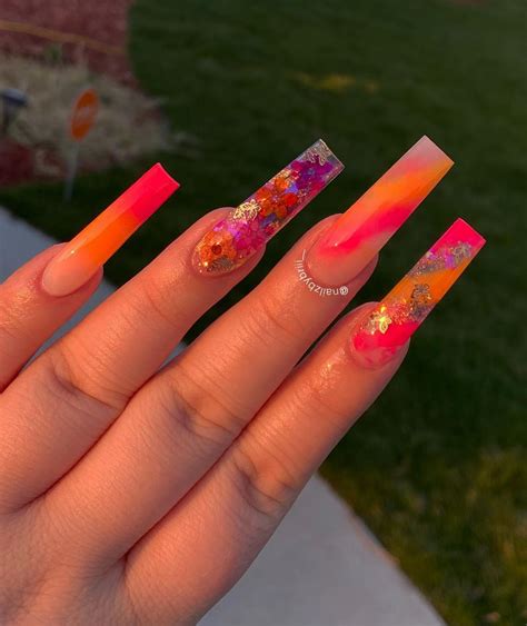 Acrylic Nails Coffin Pink, Long Square Acrylic Nails, Pretty Acrylic Nails, Coffin Nails, Drip ...