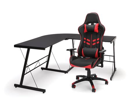 OFM Essentials Collection Racing Style Gaming Chair and 60" L-Shaped ...