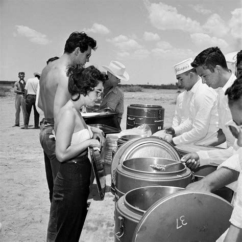 Frank Worth, Rock Hudson and Elizabeth Taylor on the set of Giant ...