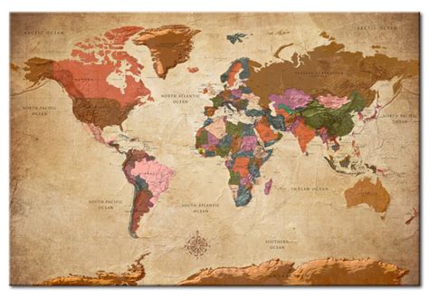 Political maps - World maps - Canvas Prints