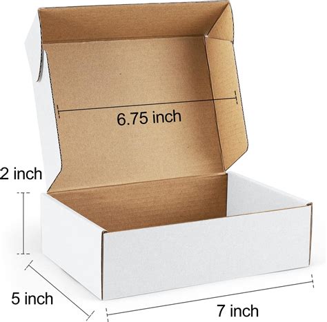 Poever Shipping Boxes 7x5x2 inches White Small Mailing Boxes 25 Pack ...