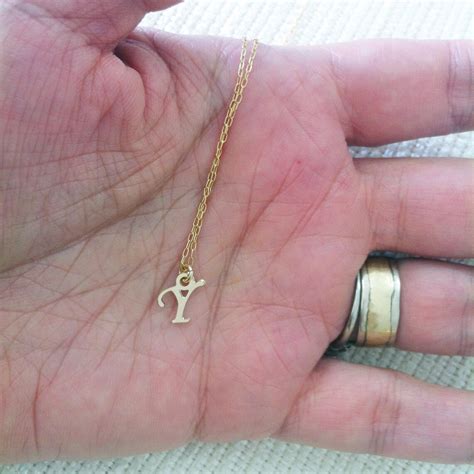 Letter Y Necklce Charm Necklace initial necklace Delicate | Etsy