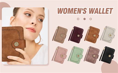 TEUEN Leather RFID Blocking Wallet for Women Medium Bifold Ladies Wallets 18 Card Slots Large ...