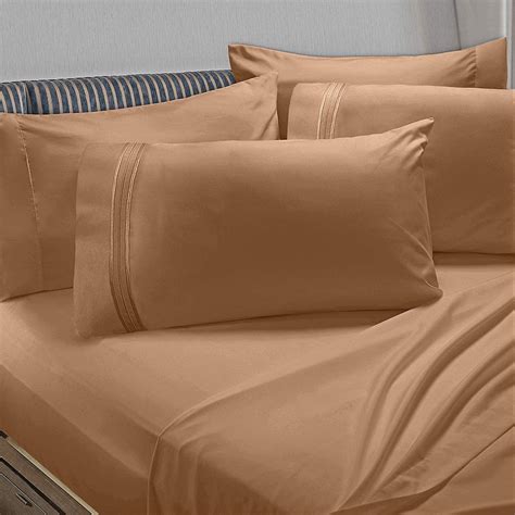 5 Piece 1800 Collection Bed Sheet Set with Extra Pillowcases, Deep Pockets Fitted Sheet, 100% ...