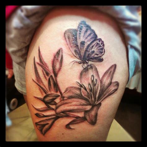 Lily and butterfly tattoo by Malitia-tattoo89 on DeviantArt