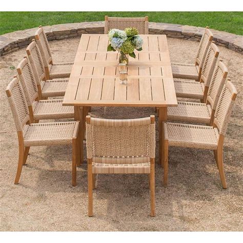 Kingsley Bate Hyannis Teak Rectangular Outdoor Extendable Dining Table - 70"-102" | Outdoor ...