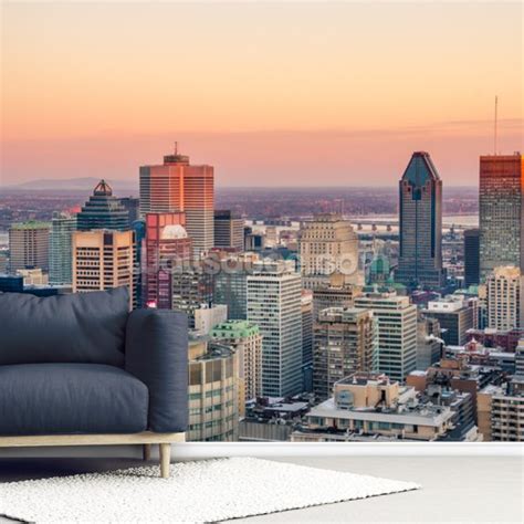 Montreal Winter Sunset Wallpaper Mural | Wallsauce UK