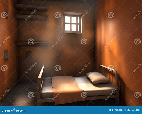 A prison cell in the bed stock illustration. Illustration of prisoner ...