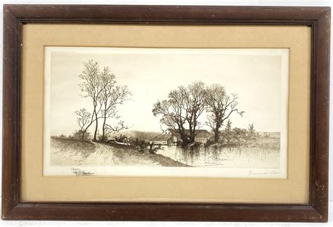 Lot - Ernest C. Rost "Atq Landscape" Etching