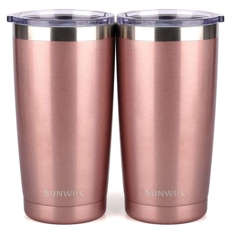 INSULATED STAINLESS STEEL: SUNWILL 20oz tumbler is with Double-Wall vacuum technology to keep ...