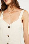 UO Ecru Denim Button-Through Pinny Dress | Urban Outfitters