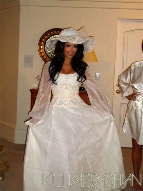 Kim Kardashian wearing Kris Jenner's first wedding dress [to Robert ...