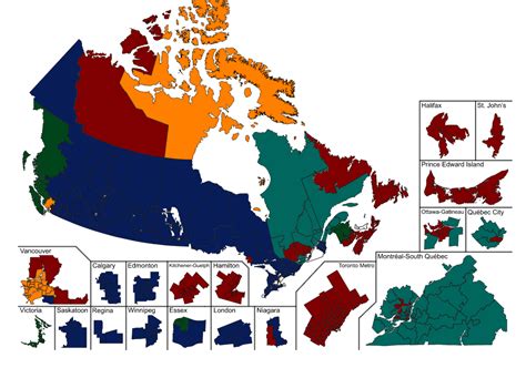 My prediction for the 2023 Canadian election. : r/MapPorn