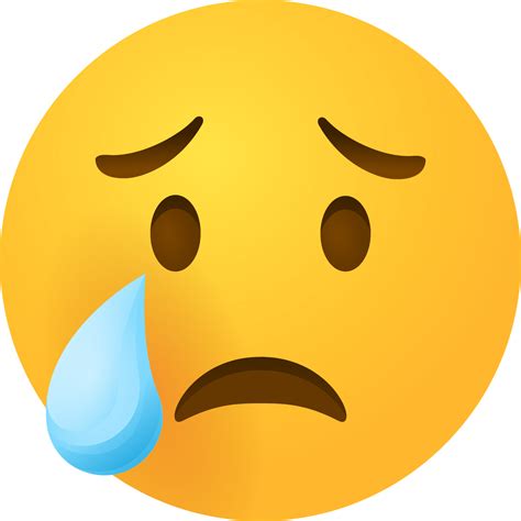 "Sad but relieved face emoji" Emoji - Download for free – Iconduck