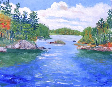 St Lawrence River-view From Waterson State Park Painting by Robert P Hedden