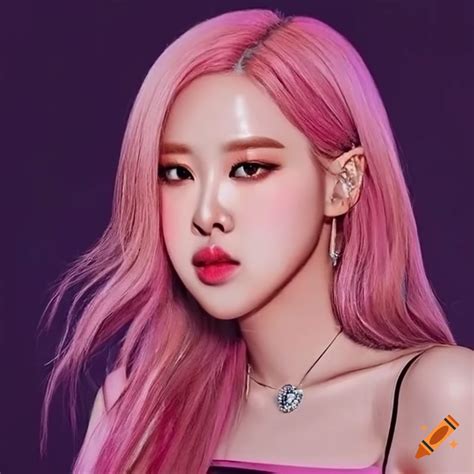 Rose from blackpink with pink hair on Craiyon