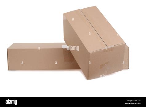 two cardboard boxes on white background Stock Photo - Alamy