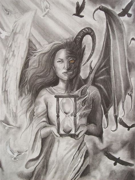 Angels and Demons Drawing by Amber Stanford - Fine Art America