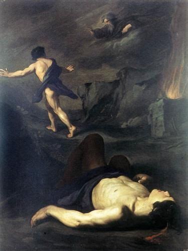 The meaning of the The Mark of Cain ~ (Cain and Abel photo attributed to Vouet, and to Pietro ...