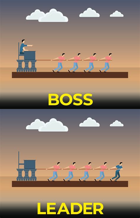 A Boss Versus Leader Vector Illustration 11898588 Vector Art at Vecteezy