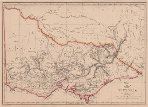 VICTORIA. Shows 1st Australian steam railway Geelong-Melbourne. WELLER 1862 map