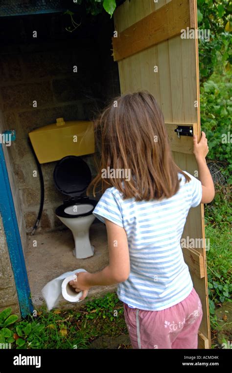 Toilet, Outside toilet, girl using an outdoor toilet Stock Photo, Royalty Free Image: 13188162 ...