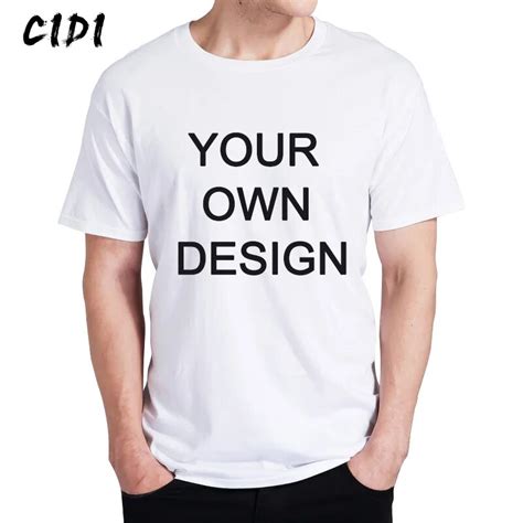 Your Own Design Logo/Picture White Custom T shirt Plus Size T Shirt Men ...