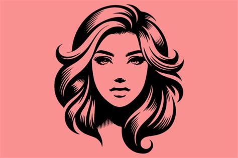 Beautiful a Girl Head Icon Hair Model Graphic by VAROT CHANDRA RAY · Creative Fabrica
