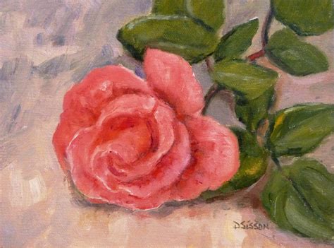 Daily Painting Projects: Pink Rose Oil Painting Flower Art Still Life ...