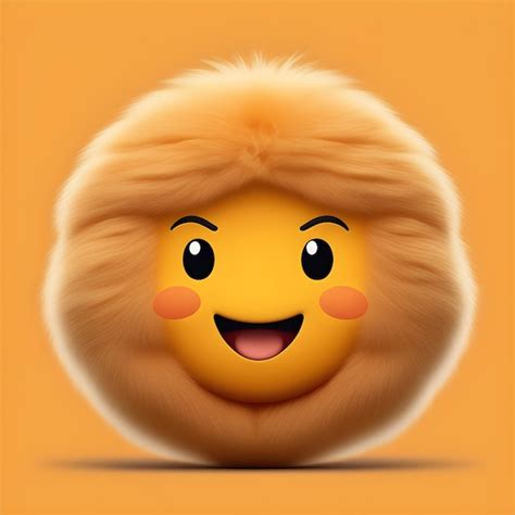 Premium Photo | Cute Fluffy Emoji Happy amp Playful with extra Fluffiness Joyful Emojic Reaction