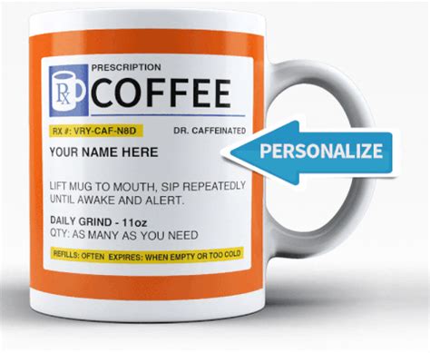 Personalized Prescription Coffee Mug | Custom RX Style Coffee Cup | Mugs, Coffee mugs, Funny ...