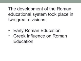 roman educational system