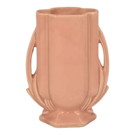 MCCOY 1941 VINTAGE Mid Century Modern Art Pottery Pink Ceramic Handled ...