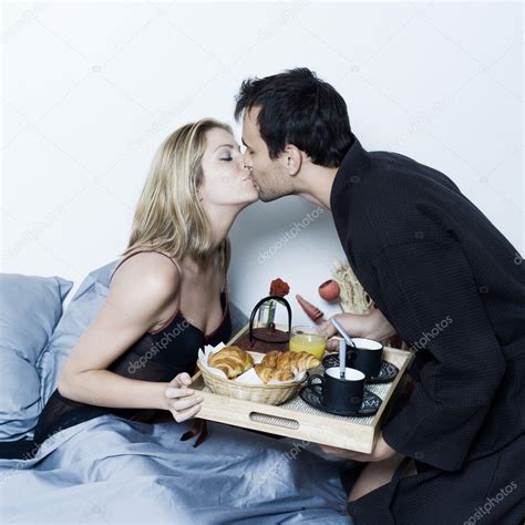 Romantic breakfast in bed — Stock Photo © STYLEPICS #9000793