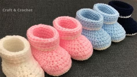 Easy crochet baby booties/crochet baby shoes/craft & crochet boots 2301 ...