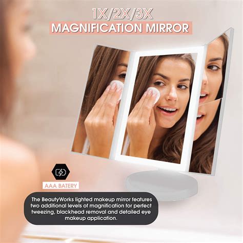 Illuminated Makeup Mirror | Backlit with 36 LED Lights | Powerful Magnification | For Table or ...