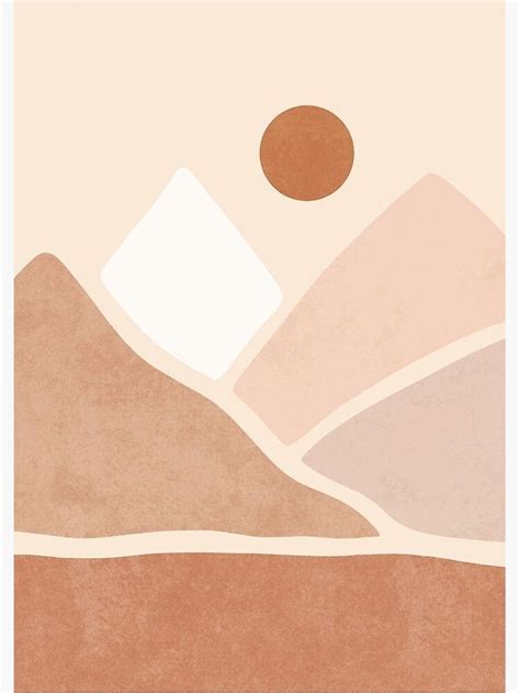 Neutral boho mountain sun Metal Print by Miss-Belle | Boho wallpaper ...