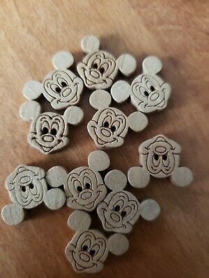 2x Mickey Mouse Head Wooden Buttons Sewing Notions Craft DIY Disney World WDW | eBay | Disney ...