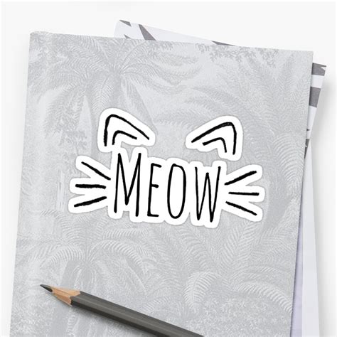 "Meow" Stickers by ArtByKE | Redbubble