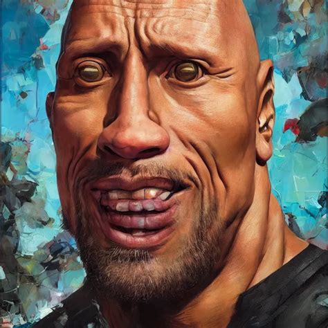 dwayne johnson raising an eyebrow in the style of | Stable Diffusion