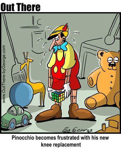 Pinocchio becomes frustrated with his new knee replacement | Knee replacement, Recovery humor ...