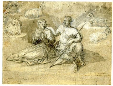 Drawing of a satyr, a girl and goats, 1650 - Claude Lorrain - WikiArt.org