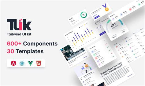 Tailwind UI Kit - 600+ components, 30 templates, React, Angular, & Vue support | Product Hunt