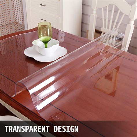 VEVOR Plastic Table Cover, 42"x84"x0.06", Transparent PVC Table Protector, Rectangle Clear Desk ...