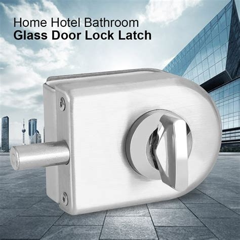 LYUMO 10~12mm Stainless Steel Glass Door Lock Latch Rotary Knob Open/Close Home Hotel Bathroom ...